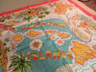 Vintage Souvenir Scarf - Hawaiian Islands - - Old Stock - Hawaii Hula 3