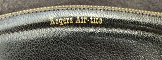 Vintage Rogers Air - Tite Tobacco Zip Pouch Black Leather English Morocco 3