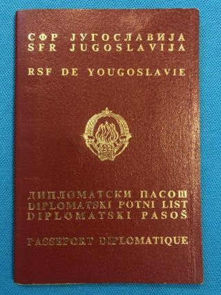 Diplomatic Passport From Yugoslavia 1986