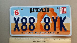 License Plate,  Utah,  Arches National Park,  Triple 8: X 888 Yk