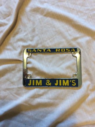Vintage Motorcycle License Plate Frame Jim Jim’s Santa Rosa California Ca