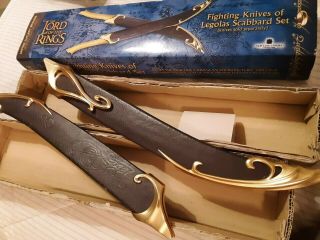 Lord Of The Rings " Fighting Knives Of Legolas Scabbard Set " Uc 138