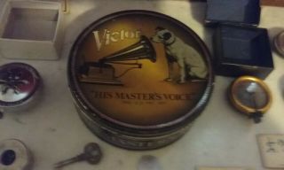 Edison Columbia Victrola Phonograph Miscellaneous Items In Canister