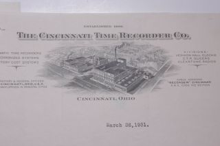 1931 Lamson Goodnow Cincinnati Time Recorder Co OH Ephemera L654L 2