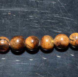 Late 19th c.  Chinese Antique Root Amber Prayer Beads 4