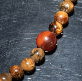 Late 19th c.  Chinese Antique Root Amber Prayer Beads 6