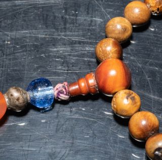 Late 19th c.  Chinese Antique Root Amber Prayer Beads 7
