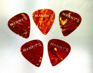 Manny’s Guitar Picks (5) Nyc Music Store From The Late 1960s.  Thin Gauge,