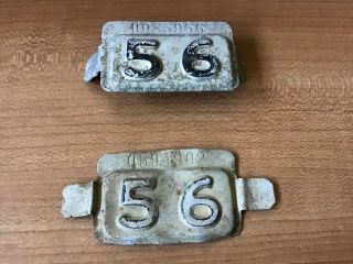 1956 License Plate Tab,  Tag For 1956 Jersey Plate