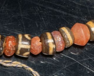 Tibetan Old Trade Agate & Glass Prayer Beads 6