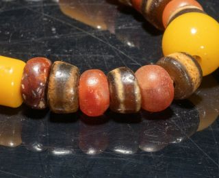 Tibetan Old Trade Agate & Glass Prayer Beads 7