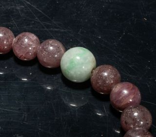 19th Manchu Style Chinese Antique Ruby And Jade Prayer Beads 7