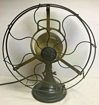 Antique G.  E.  Brass Blade Electric Fan 2