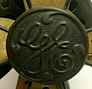 Antique G.  E.  Brass Blade Electric Fan 4