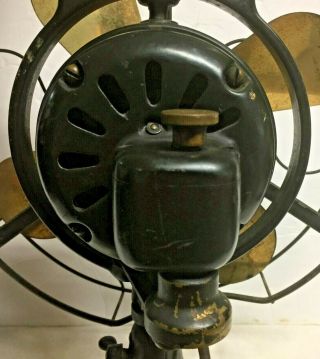 Antique G.  E.  Brass Blade Electric Fan 8