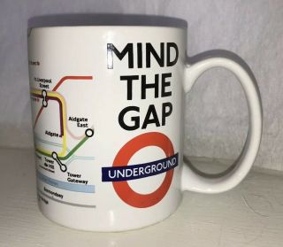 Mind The Gap London Underground Subway Tube Route Map Coffee Tea Cup Mug