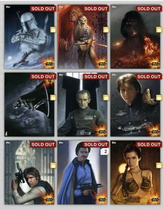 Topps Star Wars Card Trader Essentials Complete 17 Card Set Includes Award