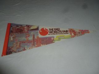 Vintage The 1982 Worlds Fair Knoxville Tennessee Souvenir Novelty Pennant Banner