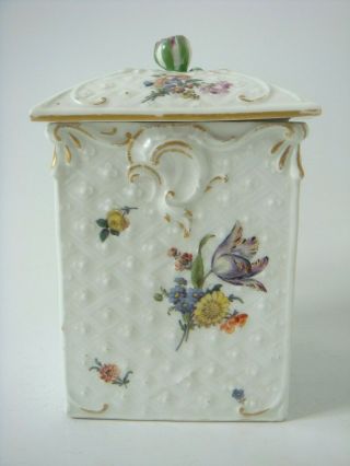 Meissen Porcelain Very Rare Tobacco Box With Unusual Gilded Mark On Base C1735