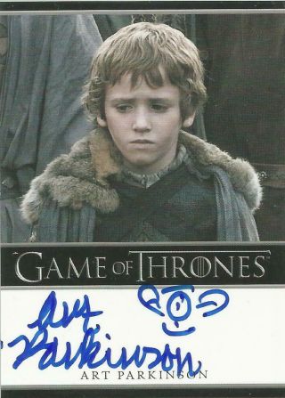 Game Of Thrones Season 1 - Art Parkinson " Rickon Stark " Bordered Autograph Card