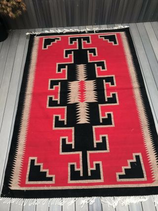 Very Large American Indian Navajo Blanket Rug 6‘ X 9‘ 11