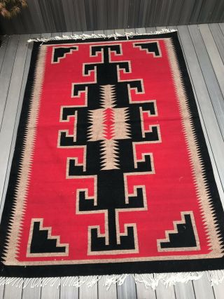Very Large American Indian Navajo Blanket Rug 6‘ X 9‘ 12