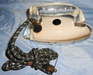 Rare 1940 ' s Art Deco Clear Glass Clothes Pressing Iron Not Pyrex Saunders ? 4