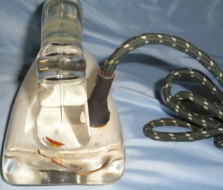 Rare 1940 ' s Art Deco Clear Glass Clothes Pressing Iron Not Pyrex Saunders ? 8