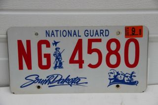 South Dakota License Plate National Guard Ng 4580 Mt Rushmore