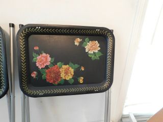 Vintage tv trays Metal Cal - Dak with stand 4