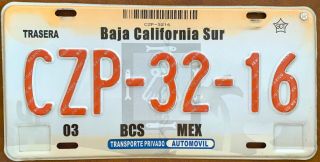 Baja California Sur Mexico License Plate Expired Graphic Palm Tree
