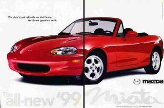 1999 Mazda Mx - 5 Miata Mx5 2 - Page Advertisement Print Art Car Ad D57