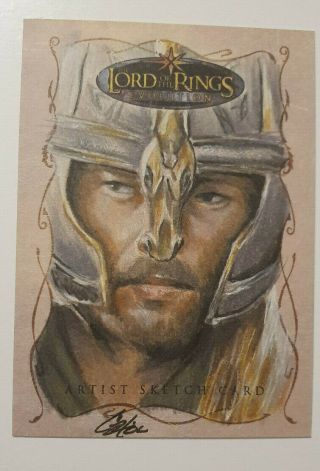 Lord Of The Rings Evolution Eomer Color Sketch Card By Cat Staggs