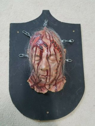 Rare Cinema Secrets Chained Face Plaque Prop Halloween,  Haunted House,  Torture