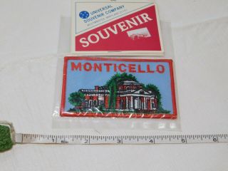 Monticello Universal Souvenir Company Patch Nos Rare Embroidered Travel Collect