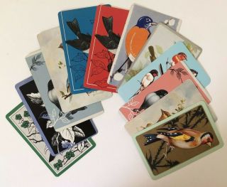 12 Vintage Playing Cards Summer Songbirds All Different