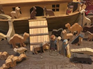 Christian Heirloom Noah’s Ark Wood Hand Carved/Painted 43 Piece 4