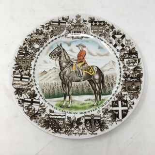 Vintage Wood & Son Transferware Royal Canadian Mounted Police Souvenir Plate