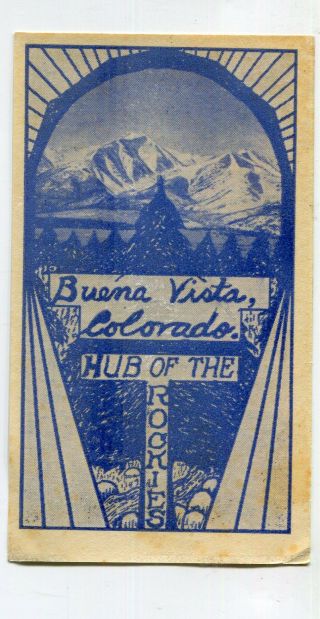 Vintage Travel Label Buena Vista Colorado Hub Of The Rockies Window Sticker