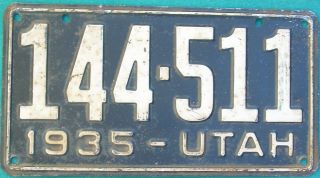 1935 Utah License Plate