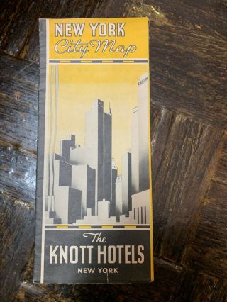 Vintage 1936 York City Brochure - Map Great Graphics Knott Hotels