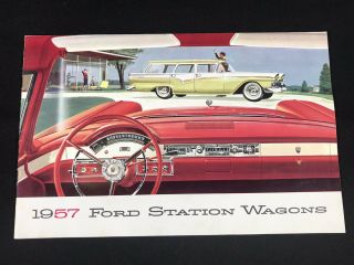 Vtg 1957 Ford Station Wagons Car Dealer Sales Brochure