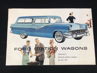 Vtg 1956 Station Wagons Car Dealer Sales Brochure Ranch Parklane Country Sedan