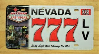 " 777 Las Vegas Nevada " Advertising Metal Novelty License Plate R Car Tag 990
