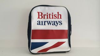British Airways Ba Vintage Vinyl Flight Cabin Travel Shoulder Bag Retro