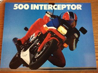 Vintage 1986 Honda 500 Interceptor Motorcycle Sales Brochure