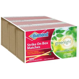Diamond 3 - Pack Safety Kitchen Matches 300 Count Large Strike - On Box Grill Forest