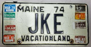5.  99 1974 Maine Car License Plate Vacationland Jke Vanity Plate