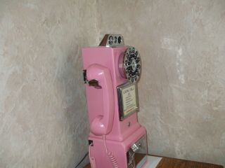 Crosley Pink Retro Pay Phone Telephone Wall Mount Push Button Phone 4