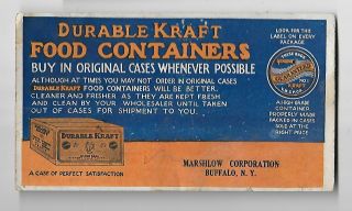 Blotter Kraft Food Container Victory Bag & Paper Marinette Wi Marshlow Buffalo